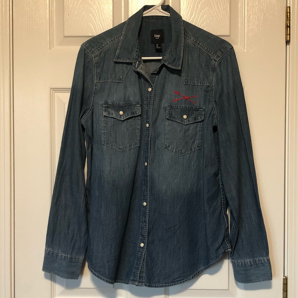 Embroidered Gap Denim Shirt